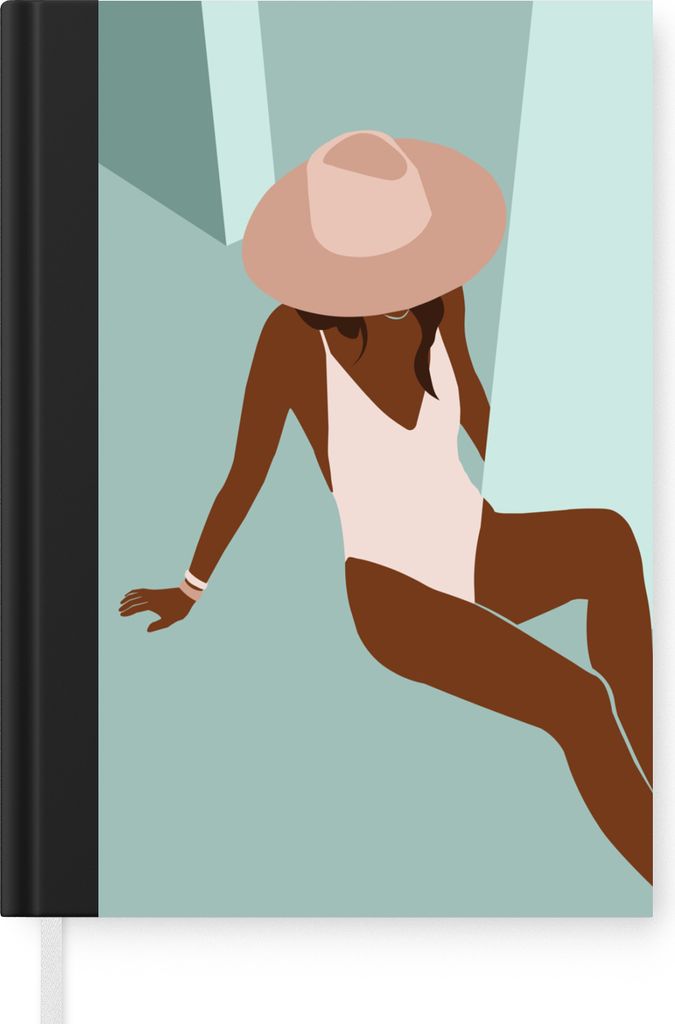 MuchoWow Notizbuch Tagebuch Haushaltsbuch Notebook A5 Sommer - Frauen - Badeanzug - Notizblock - Notizheft - Notebook - Schreibblock - Papier