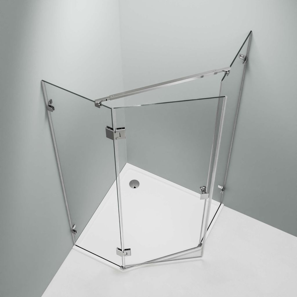 Duschkabine Fünfeckdusche EX415 - 8 mm - Nano Echtglas - 80 Produktbild 