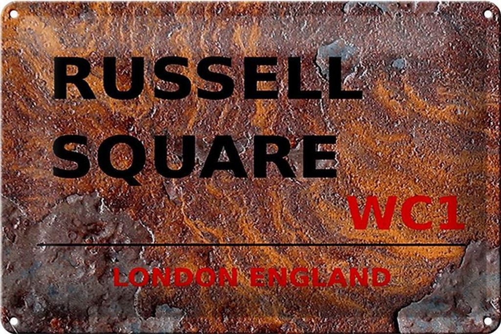 Blechschild London 30x20cm England Russell Square WC1