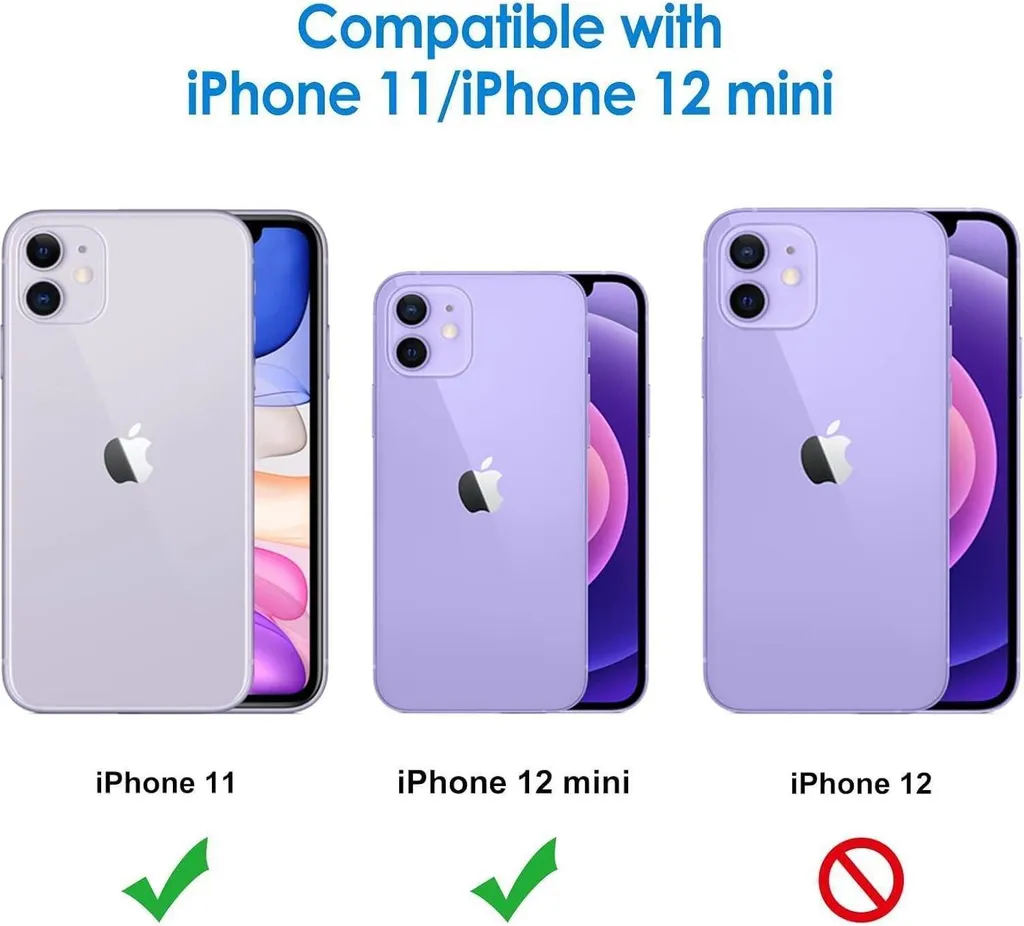 QULLOO Back Pellicola per iPhone 12 Mini, Durezza 9H Vetro Temperato Full Schermo Protezione per iPhone 12 Mini -2 Piezas