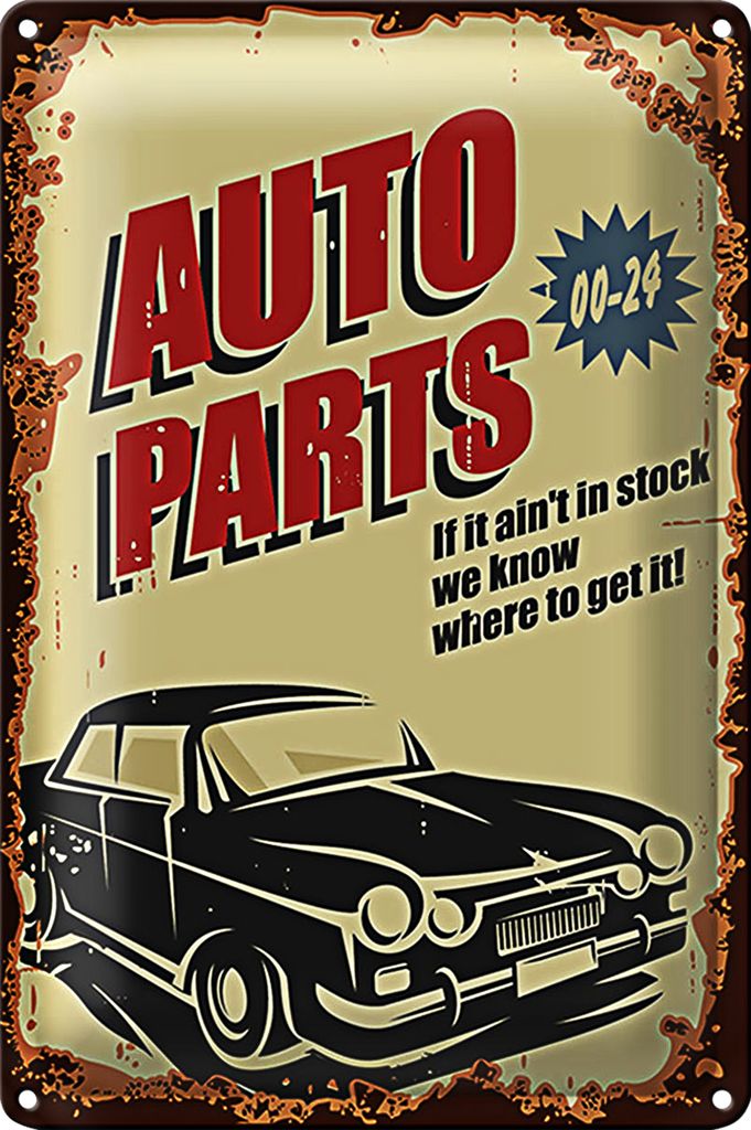 Blechschild Retro 20x30cm Auto Parts 00-24 Service