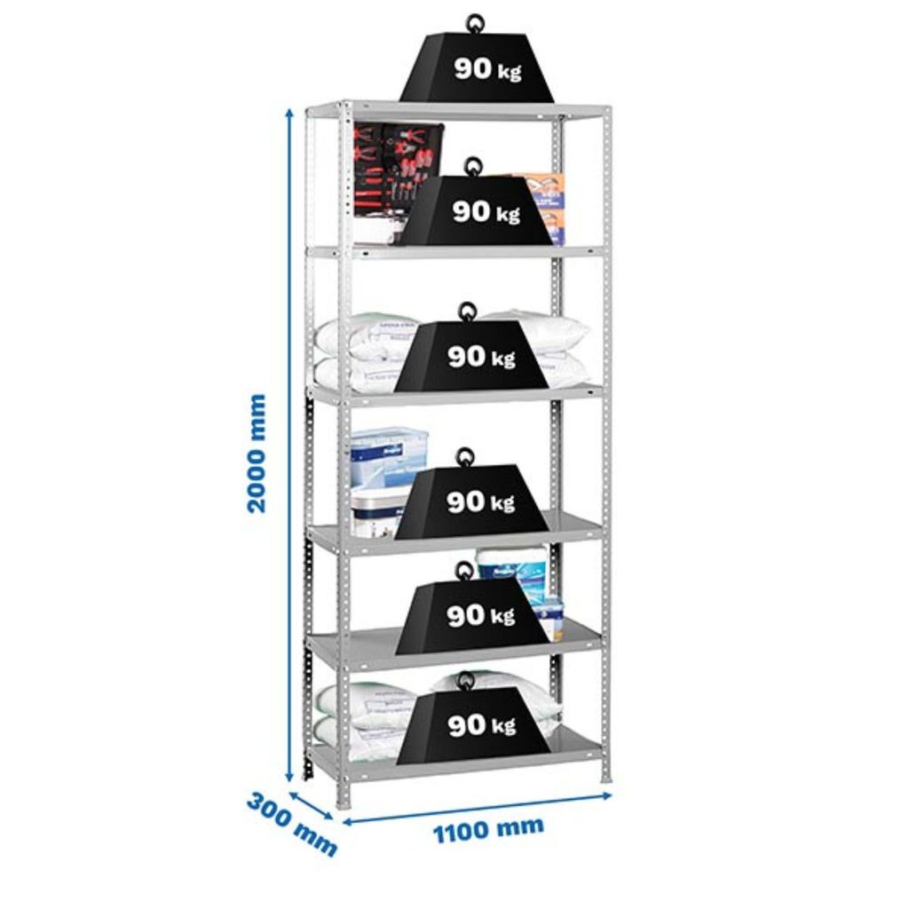 Simon Rack Comfort Superplus 6/300 Metallregal 2000x1100x300 Mm One Size