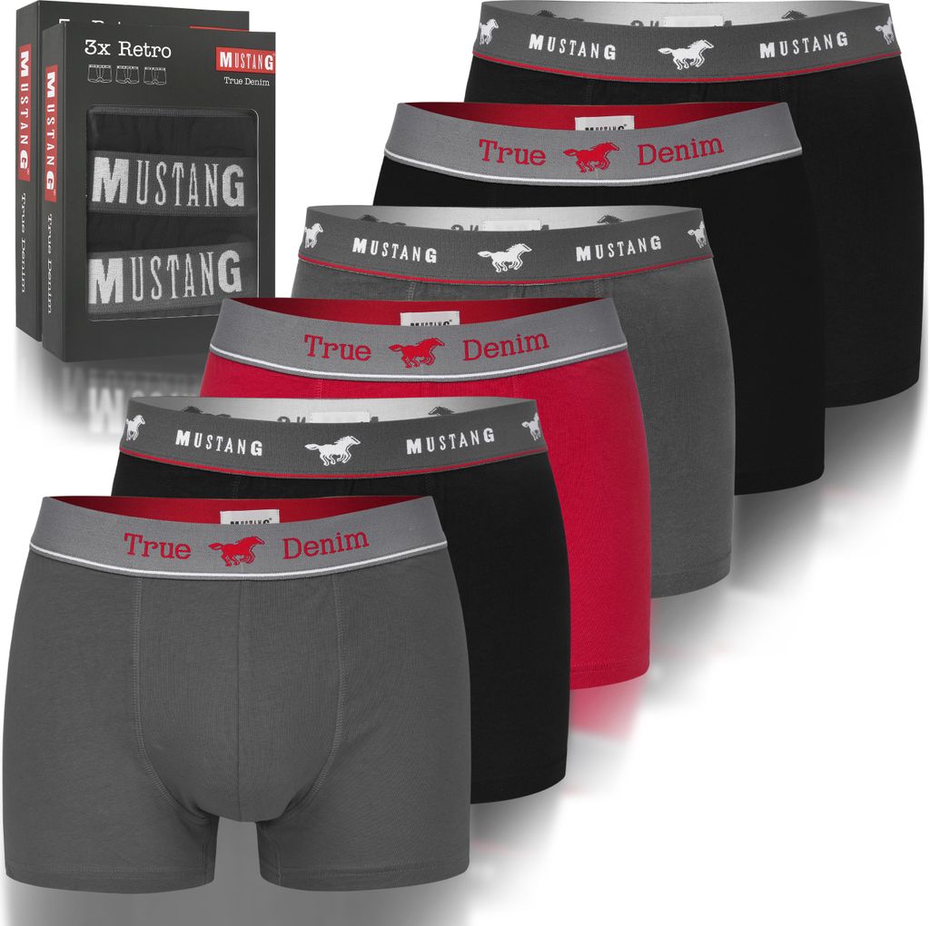 Pánske bavlnené boxerky MUSTANG Premium Briefs Set 6 Pack L Obrázok produktu