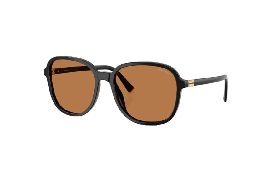 Lunettes de soleil de luxe Miu Miu monture noire et verres marron