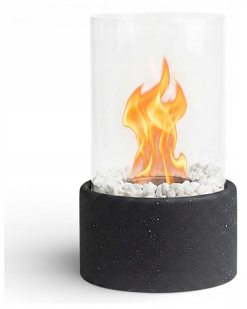 Bioethanol-Kamin Schwarz – Freistehender Tischkamin ohne Schornstein – Kaminfeuer für Wohnzimmer und Terrasse