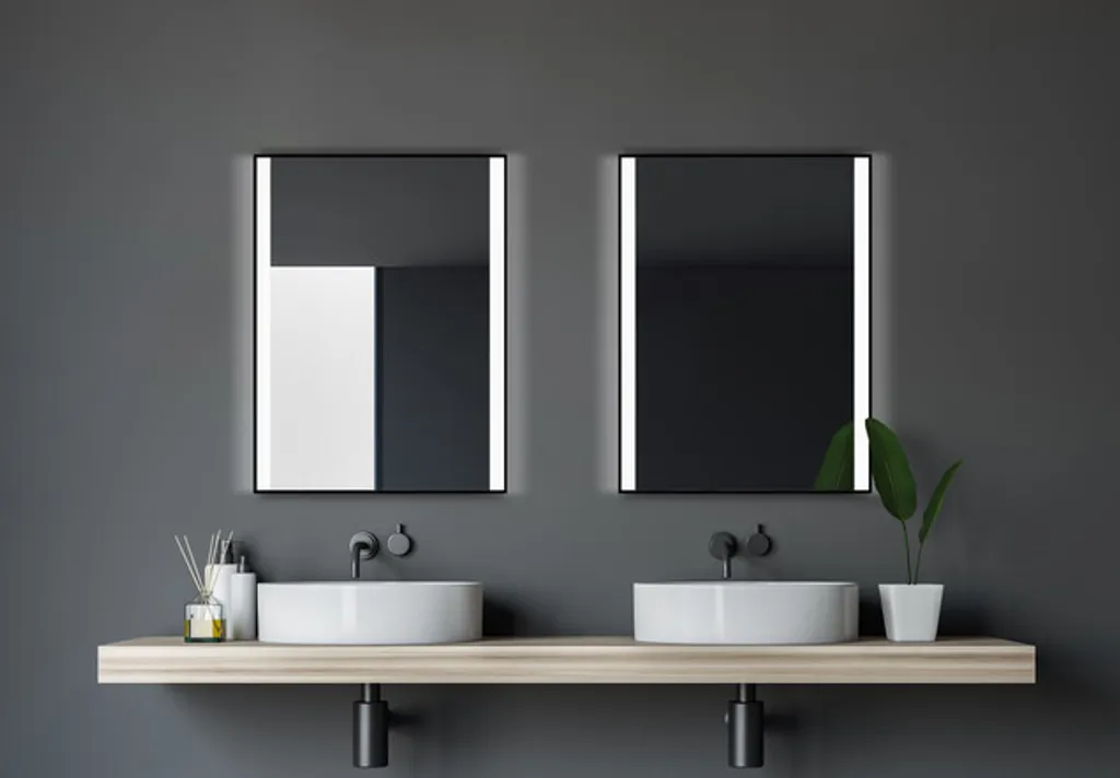 Miroir LED avec cadre aluminium Talos 80x60 cm résistant à l'humidité