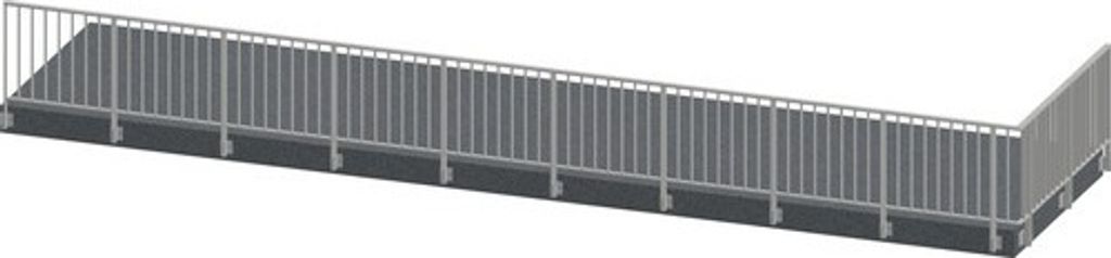 Pertura Geländer-Komplettset Triton taupe L-Form Aluminium für Seitenmontage 11,5 m
