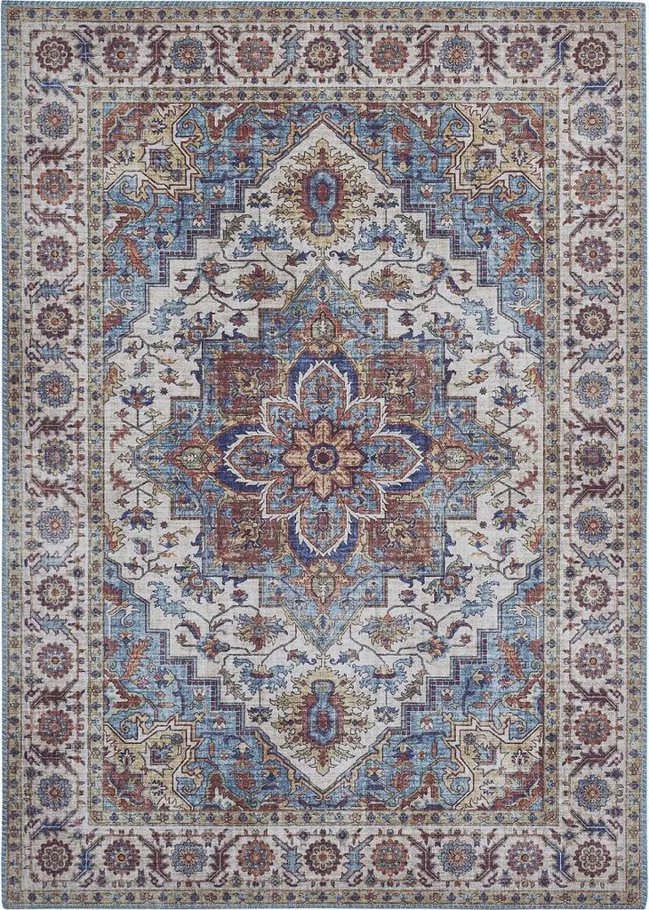 Tapis oriental NIKEL motifs tissés - Finition premium salon et chambre