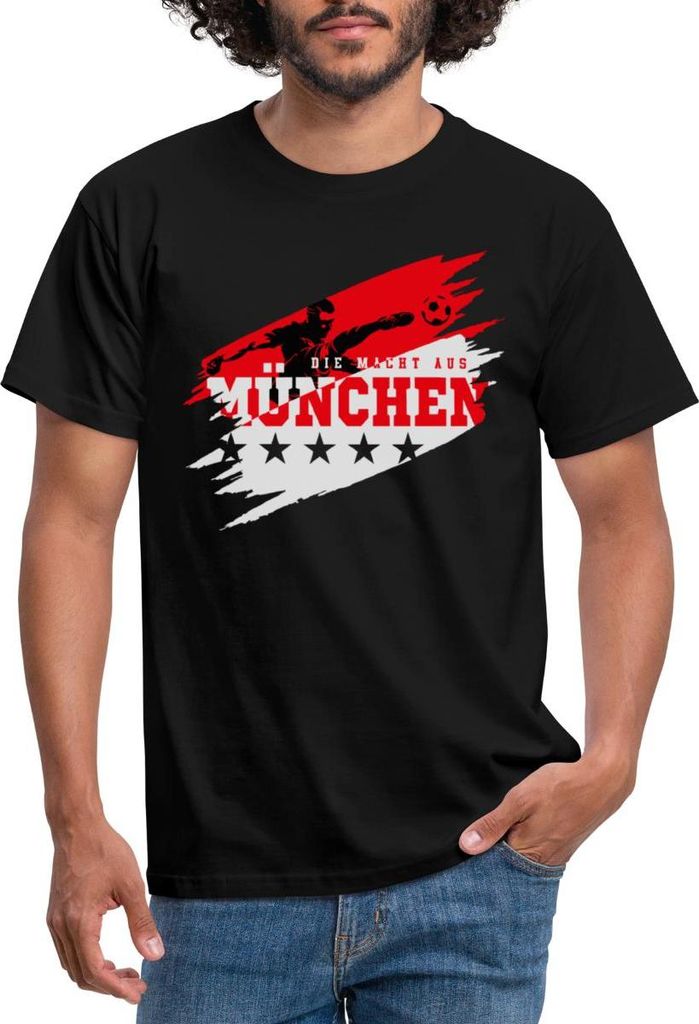 Spreadshirt Die Macht Aus München Ultra Fußball Fan Männer T-Shirt, S, Schwarz