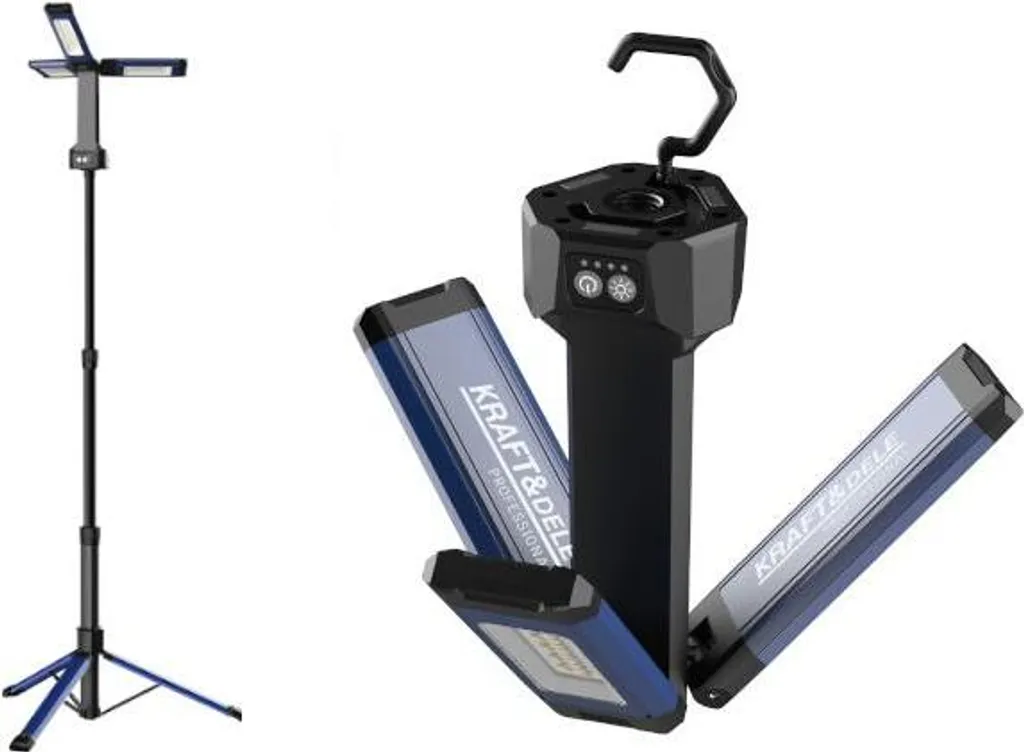 KRAFT&DELE KD1267 Lampada LED Stativo 2000 lm - Faretto Cantiere Ricaricabile