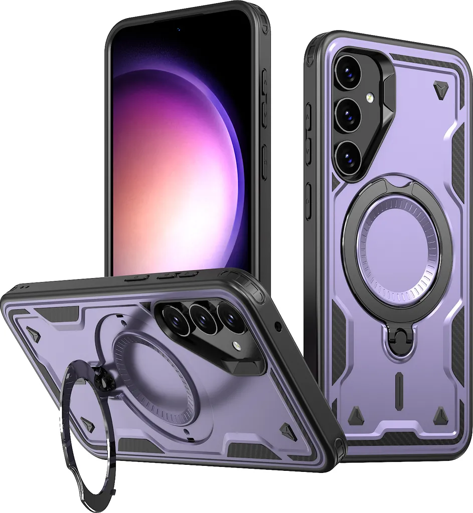Cover Robusta Samsung Galaxy S23 FE Viola - Protezione Doppia e Stand
