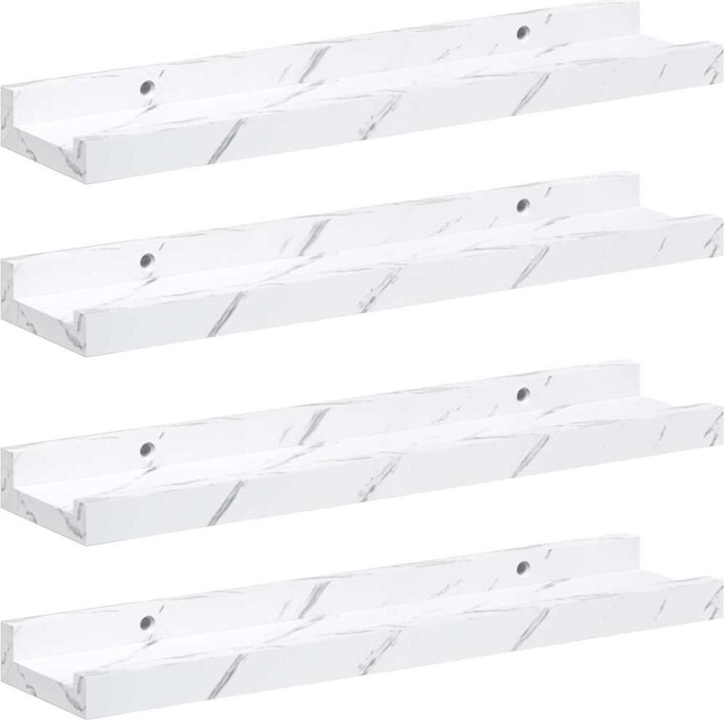 Wandregal 4 pcs Weiß Marmor 40 x 9 x 3 cm Holzwerkstoff