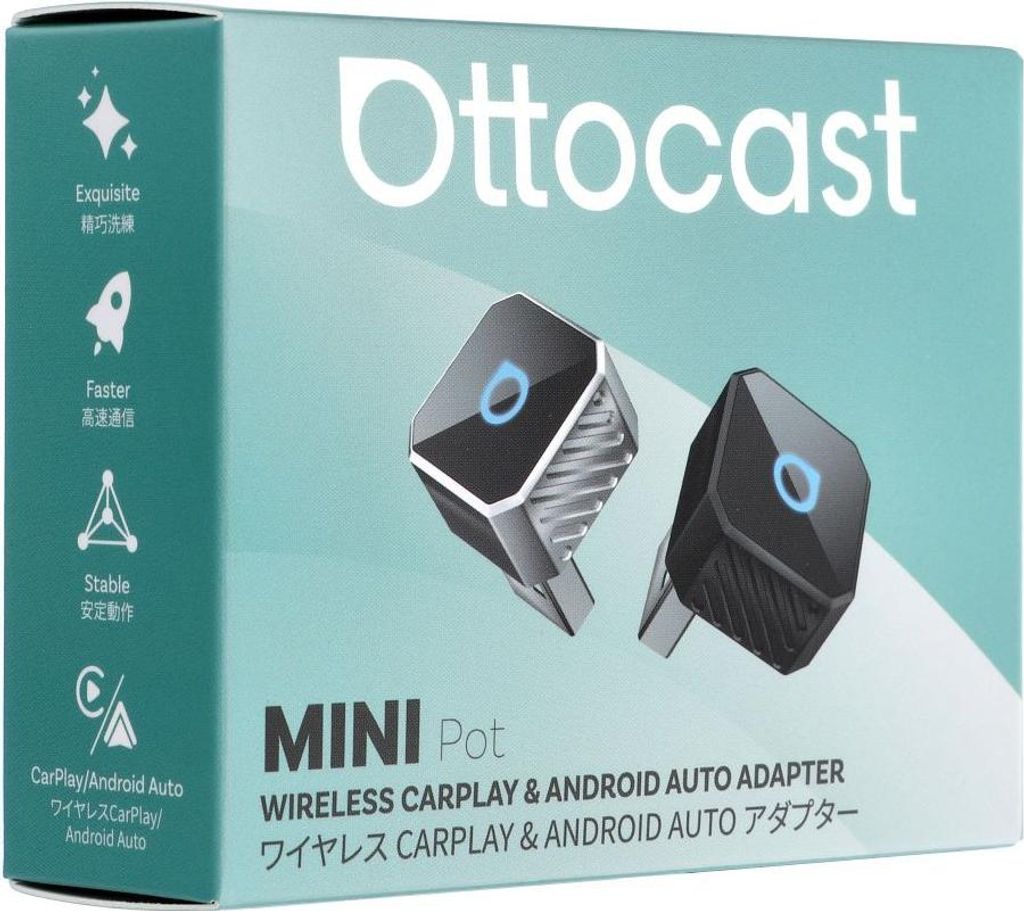 OTTOCAST Mini Cube T3 Kabelloser CarPlay Adapter