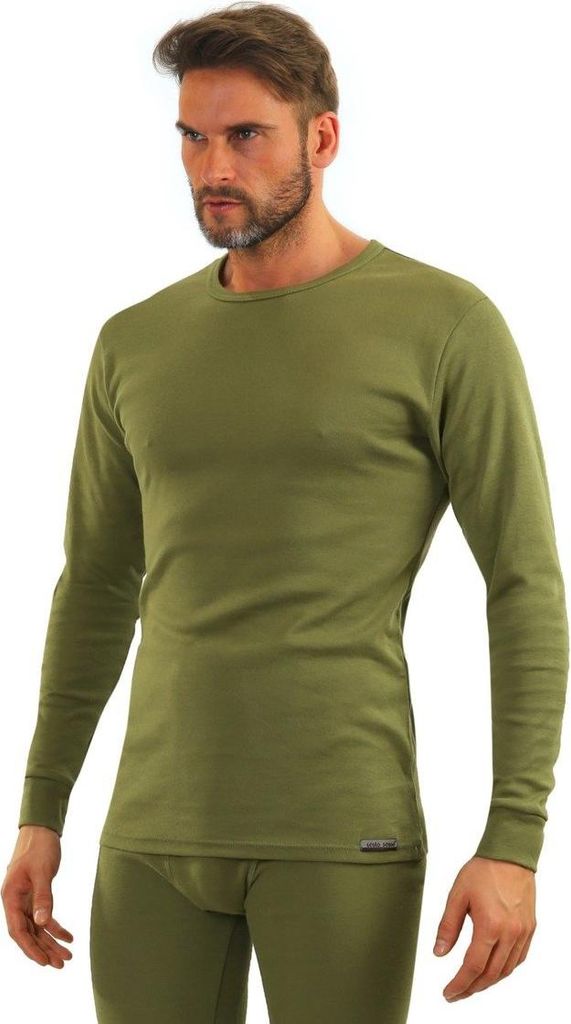 Sesto Senso Herren Langarmshirt - Hochwertige Baumwolle, Elastisch, Flachnähte, Alltagstauglich, Olivgrün, Größe M-XXL, Komfortabel und Stilvol...