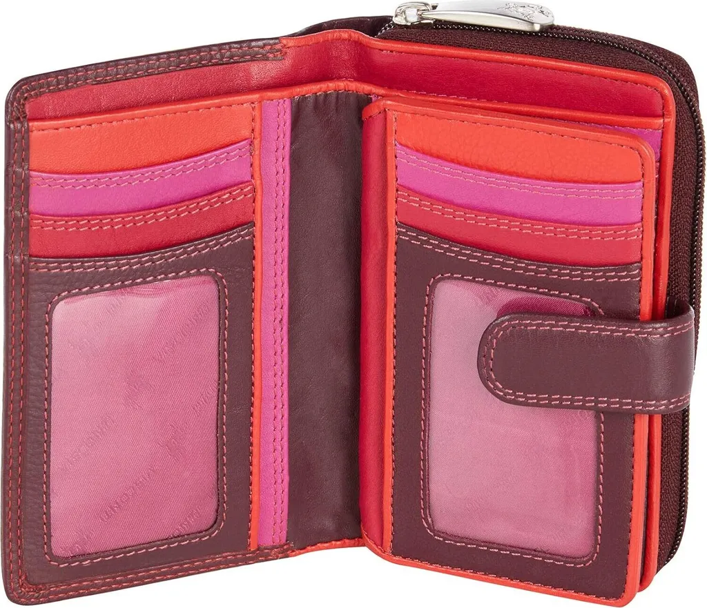 Portafoglio in pelle da donna con protezione RFID Portafoglio da donna bifold multicolore in confezione regalo