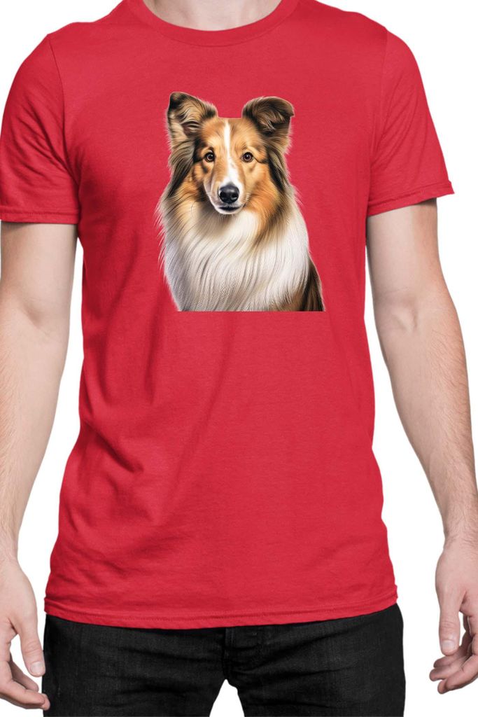 Herren T-Shirt Dogs Breeds Australian Shepherd Dog Breed 005, Man L / Rot
