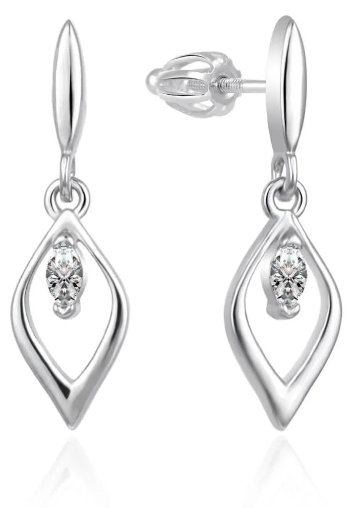 Boucles d'oreilles puces en argent massif et oxydes de zirconium