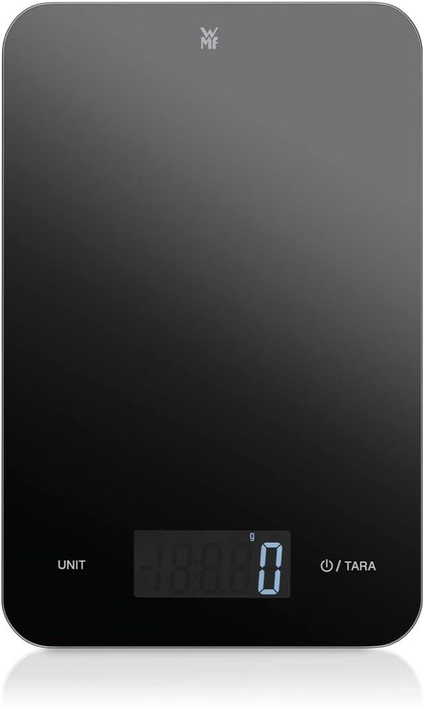 Digitale Küchenwaage 5kg mit Sicherheitsglas Tara Funktion LCD Display Grammgenau Backwaage Haushaltswaage für Kochen Backen Schwarz