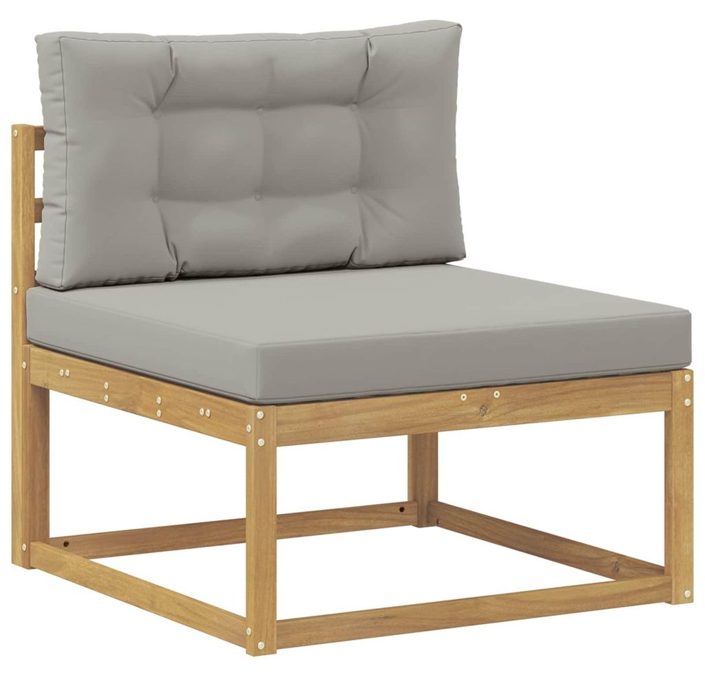 vidaXL Outdoor Mittelsofa Polyester Weiß