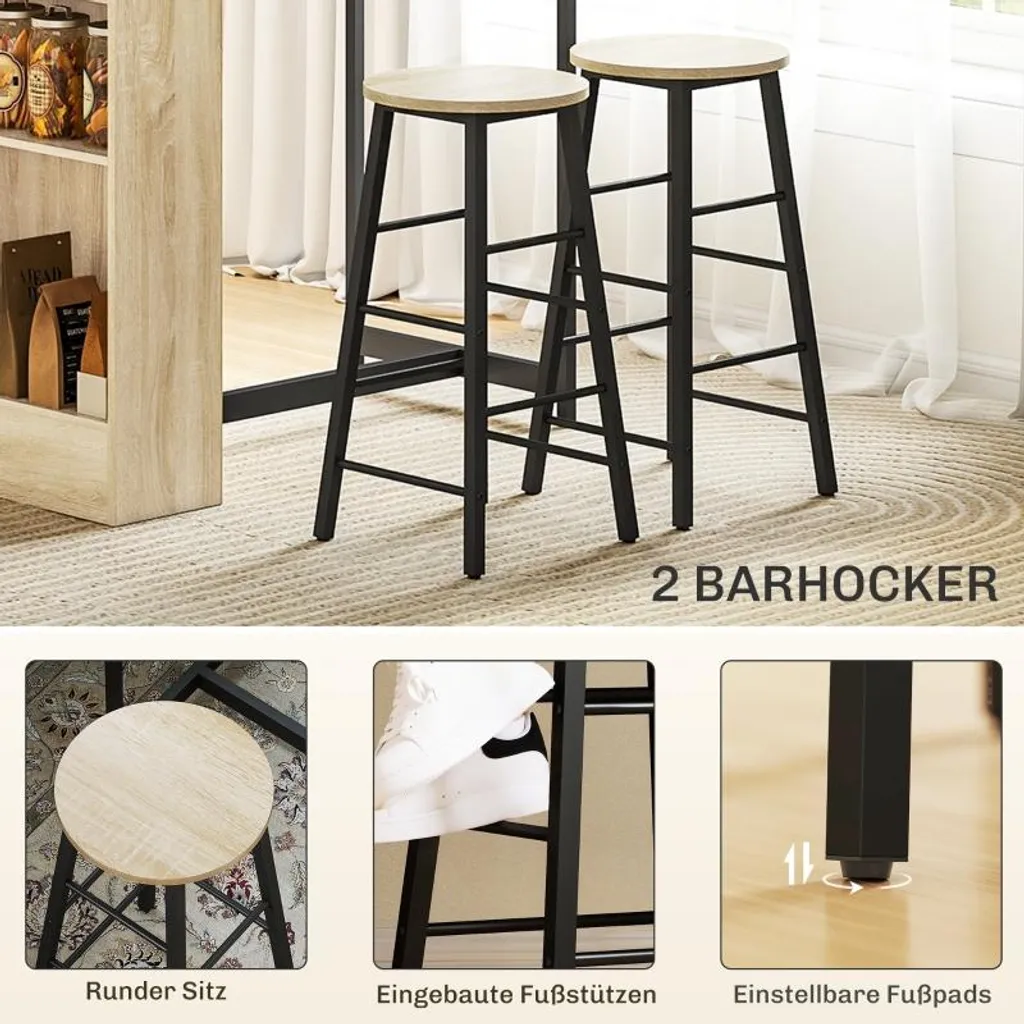 Solution Cuisine Encombrée : Ensemble Table de Bar avec Rangements 2024 - 5