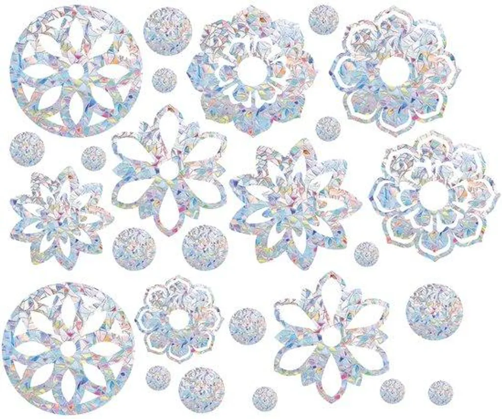 Étiquettes d'avertissement oiseaux pour vitres stickers fleurs x25