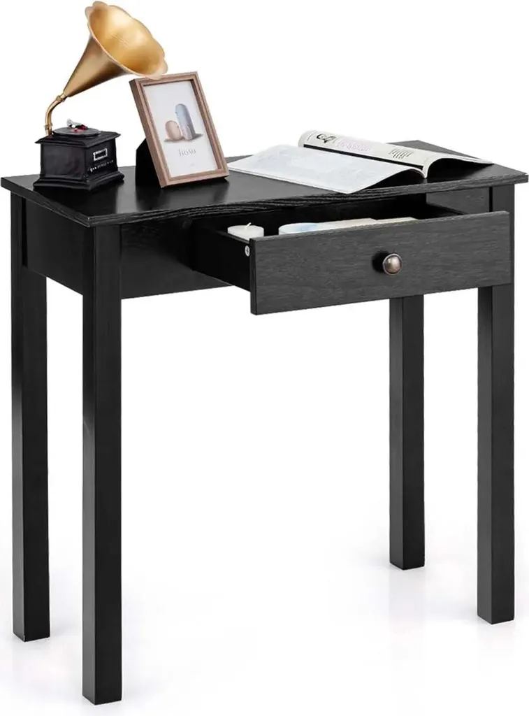 Console d'entrée pour petit espace - Table industrielle bois et noir 71 cm