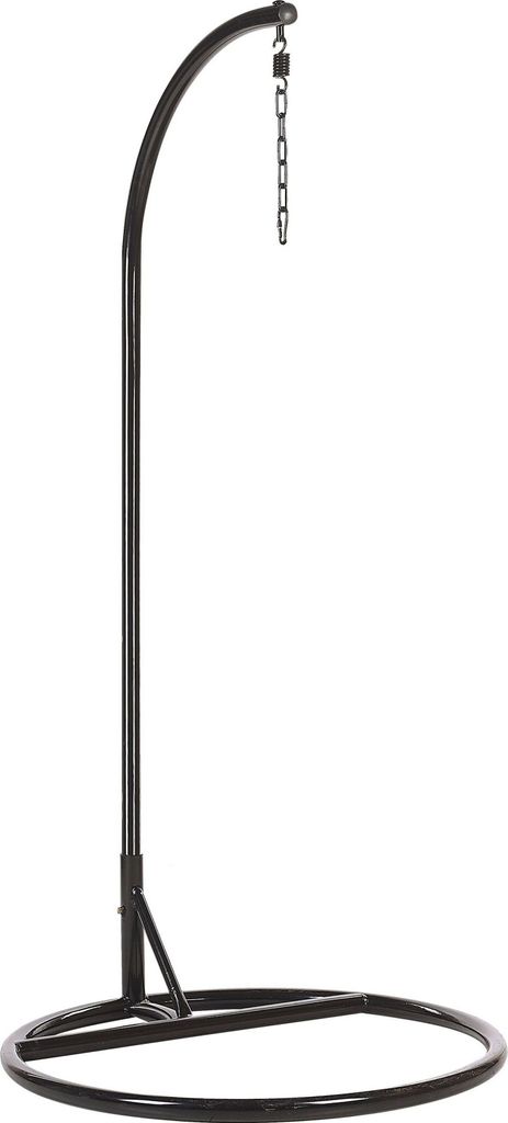 BELIANI Hängesesselgestell Schwarz Stahl mit Standfuß Kette und Zubehör freistehend pulverbeschichtetes Metallgestell moderner Look