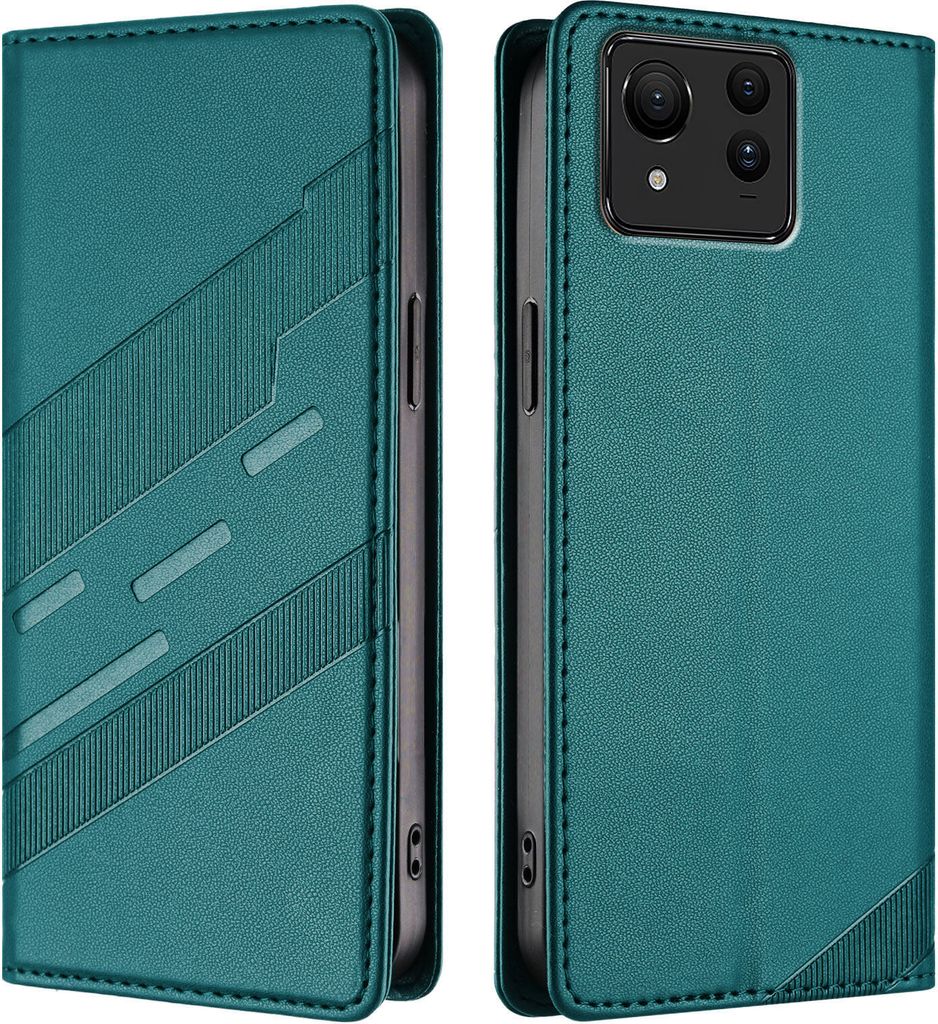 Hülle für Asus Zenfone 11 Ultra, Kunstleder Brieftaschen Handyhülle mit Kartenfach und Standfunktion Grün