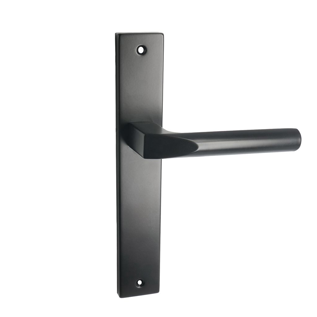 Domino Türgriff CONO BLACK Blind Drückergarnitur Langschild für Zimmertür, Bürotür, Kellertür, Innentür, L-Form, Aluminium Schwarz