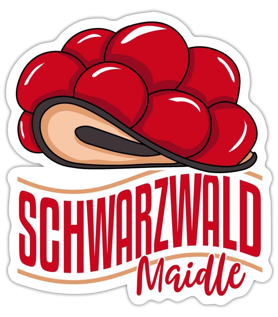 Spreadshirt Schwarzwald Maidle Bollenhut Schwarzwald Geschenk Frauen Sticker Aufkleber, 10 x 10 cm, Mattweiß