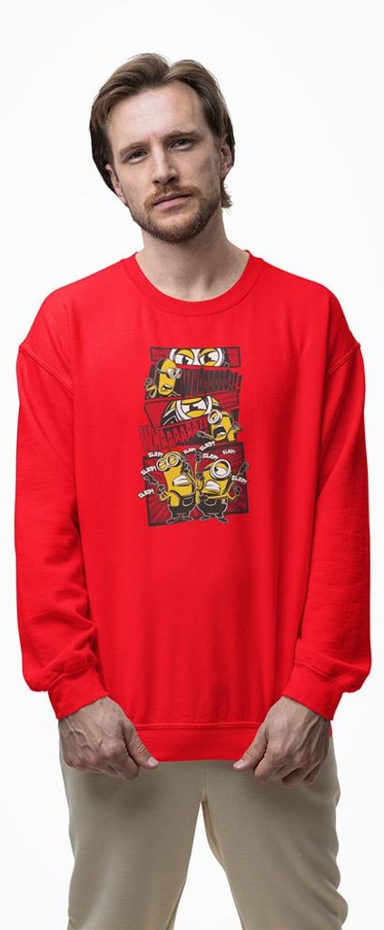 D&B Design Uni Pullover SWMO00034 Minions Rot-Größe L