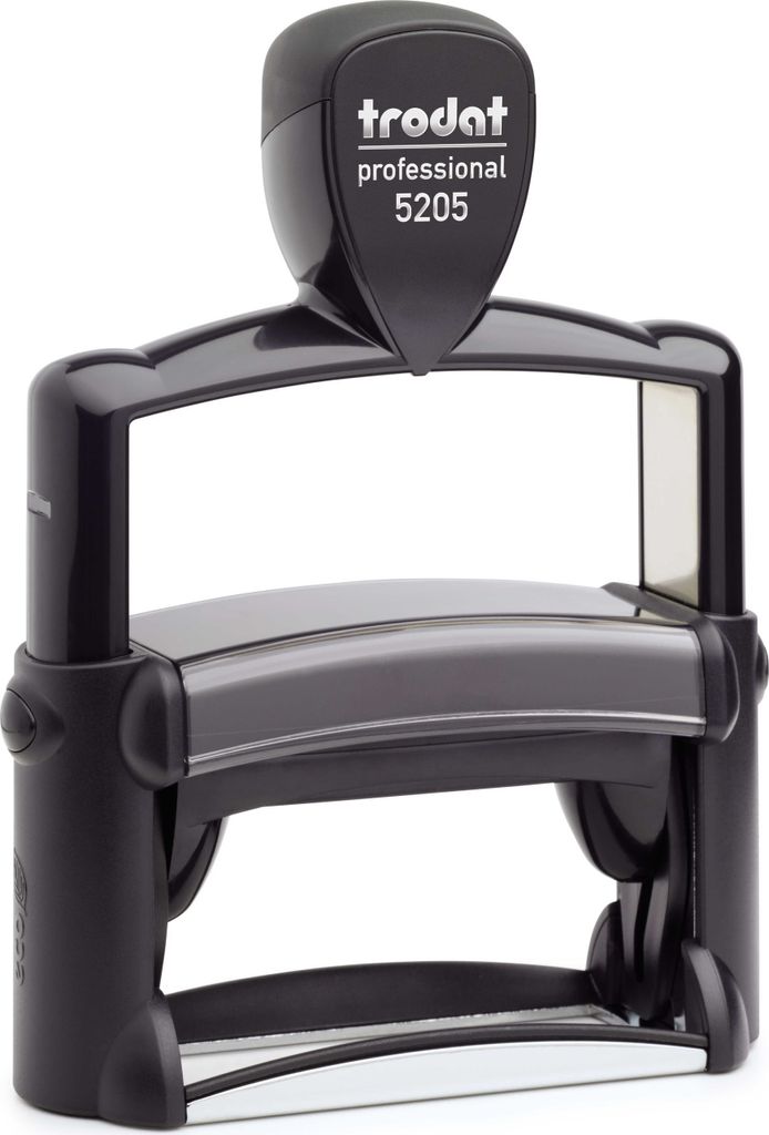 Trodat Professional Textstempel 5205, Text max. 68X24 mm, 6 Zeilen, individuelle Stempelplatte mit Ihrem Wunschtext, Stempelkissen schwarz