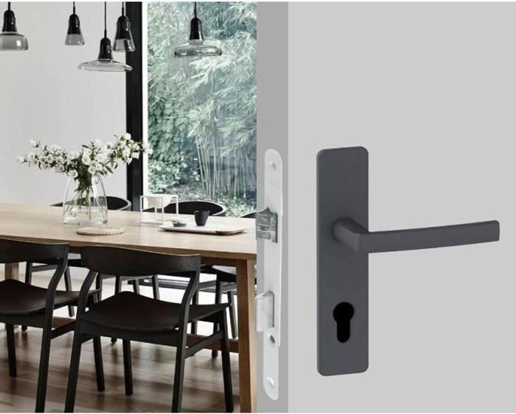 Zylinderloch-Einbauschloss YALE Y50R-A40/B 40-mm-Achse, 135-mm-Gehäuse umkehrbarer Riegel, runder Endkopf weiß