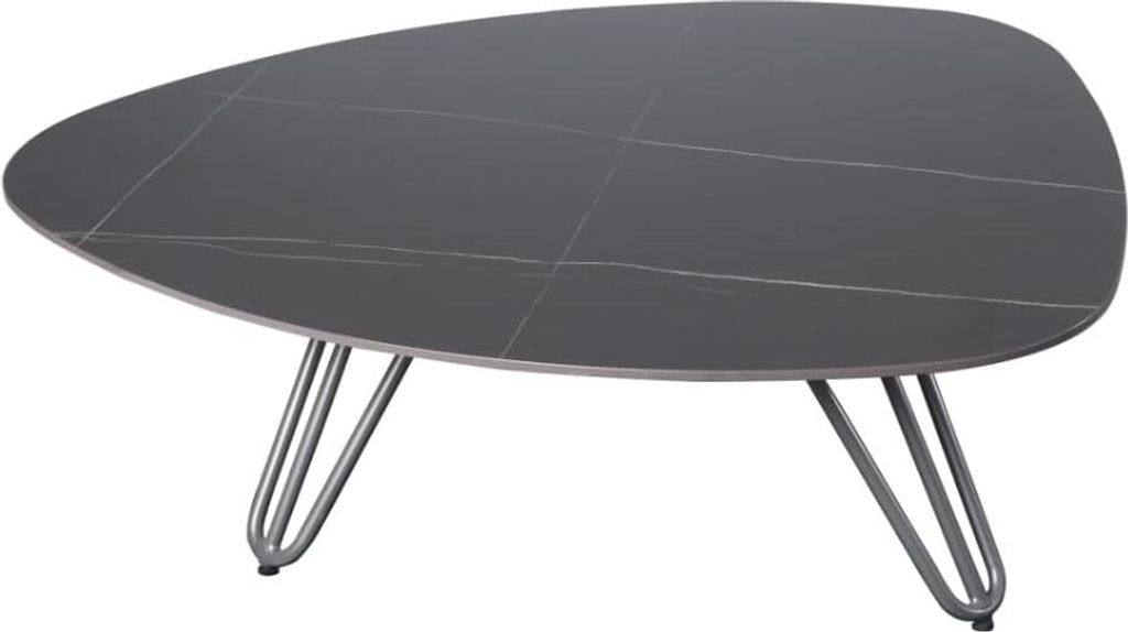 Gartentisch JUDIT - Aluminium, gesinterter Stein, Grau, 88x110x31,5cm | Terrassentisch Wetterfest Outdoor Tisch