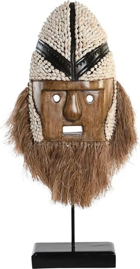 Objet de décoration bohème chic masque blanc 60cm pour buffet