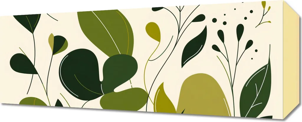 Image panoramique pour cuisine et salon - Style nature feuilles 50cm