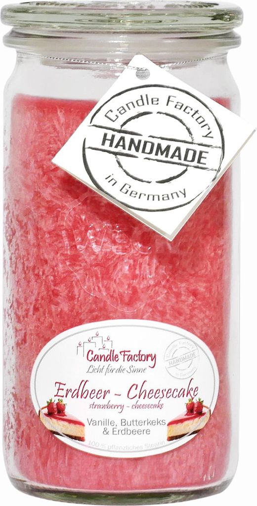 Candle Factory Mini Jumbo Erdbeer-Cheesecake Duftkerze Dekokerze 307174
