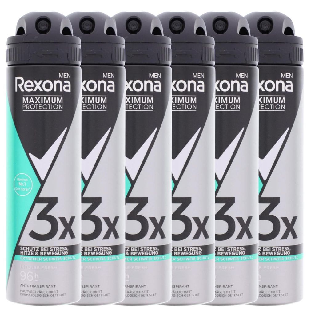 6x Rexona Men Maximum Protection Deo je 150ml Intense Fresh 96h Schutz