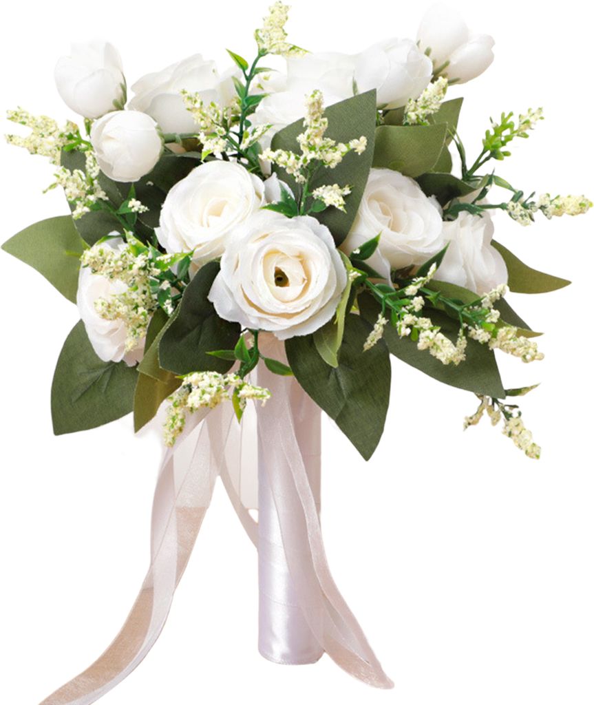 künstliche Rosenbouquet Romantische realistische dekorative Braut Handhielt Blume Hochzeit Bouquet Dekor Fotografie Requisite-Elfenbein