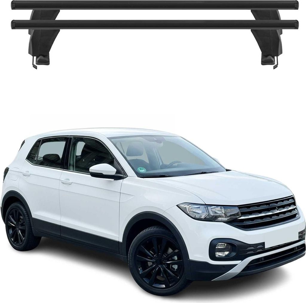Menabo Dachträger Grundträger für VW T-Cross 2018-2025 Alu Schwarz 2tlg