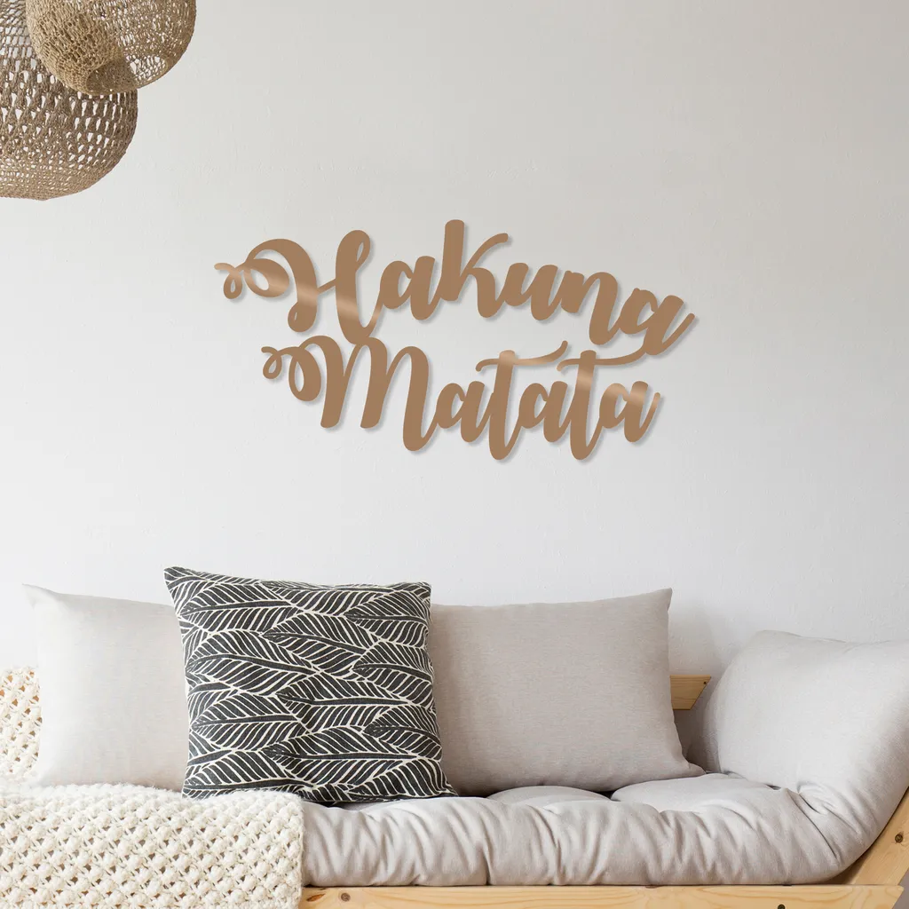 Déco Murale Cuivre pour Salon et Bureau Wallity Hakuna 70 x 35 cm