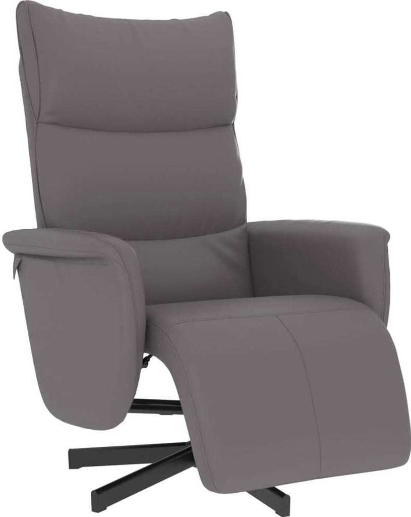 SYFAX Relaxsessel mit Fußteil Grau Kunstleder