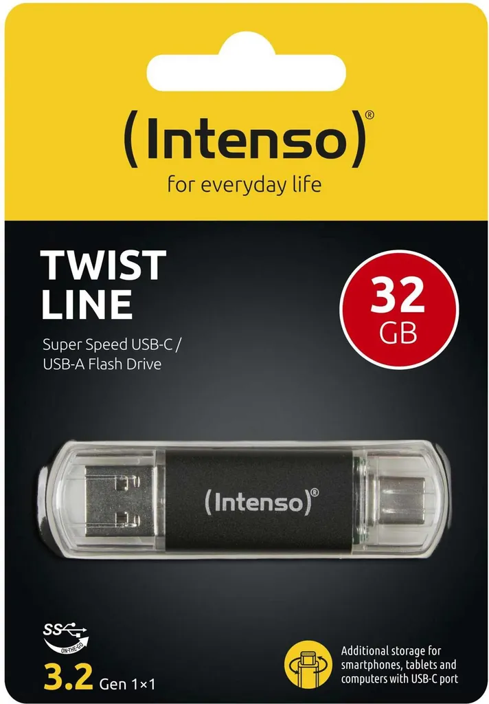 Intenso Twist Line 32GB USB 3.2 Gen 1 Stick Dual USB-C e USB-A