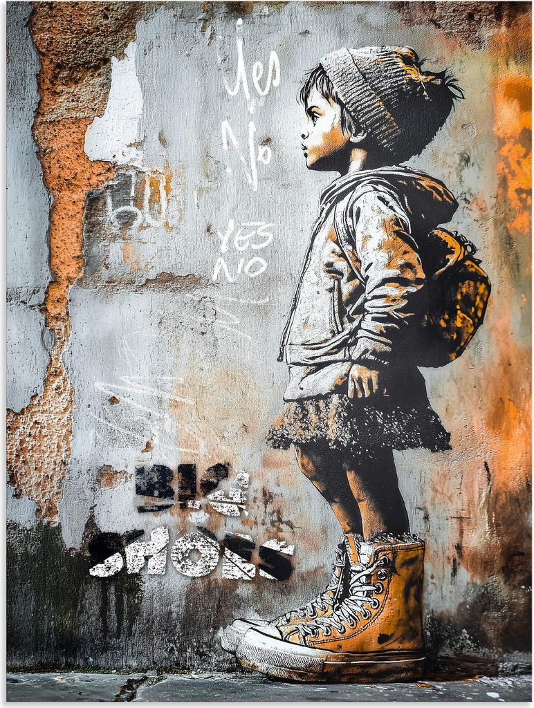 ARTland Wandbild Alu für Innen & Outdoor Große Schuhe Größe: 45x60 cm
