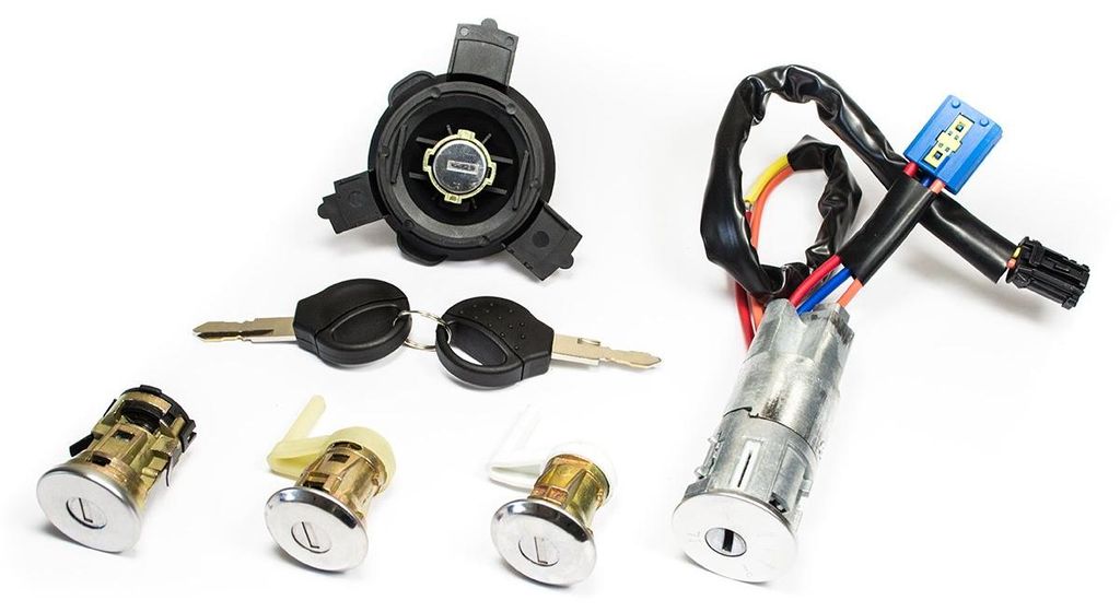 Peugeot 206 Komplettes Zündschloss + 2 Schlosseinsätze + Produktbild 