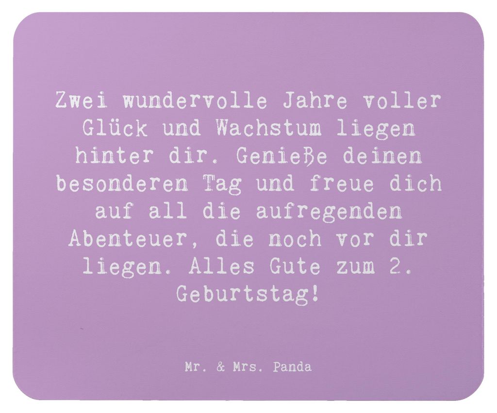 Mr. & Mrs. Panda Mauspad Spruch 2. Geburtstag - Lavendeltraum - Geschenk, Kinderparty, Geburtstagskind, Glückwunsch, Meilenstein, Happy Birthday, ...