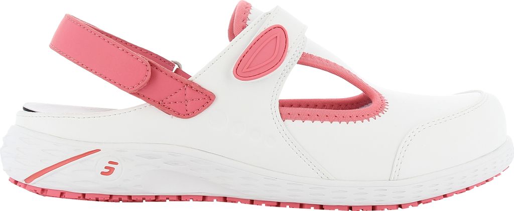 Safety Jogger CARLY, Berufsschuh für Damen, bequem und praktisch, Gr. 40, weiß/fuchsia, rutschfest