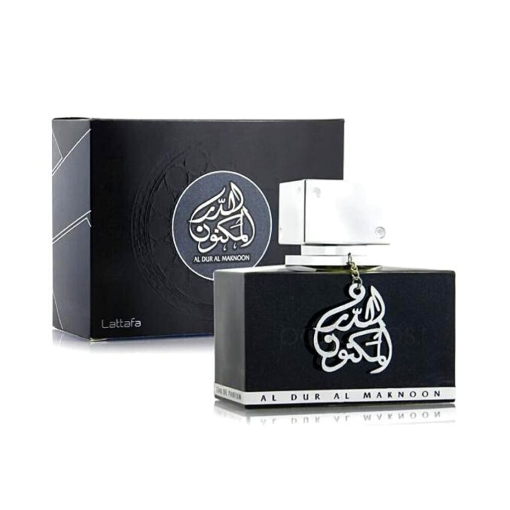 A product shot of a perfume bottle and its packaging.