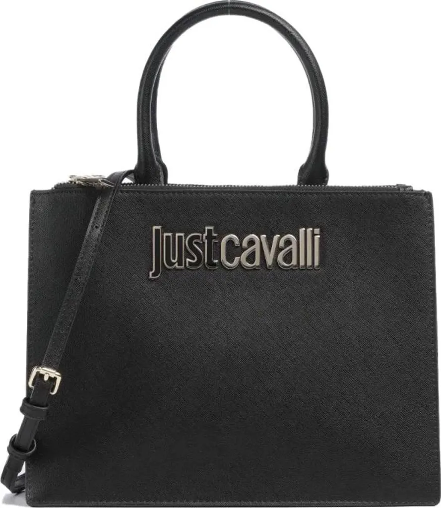 Sac cabas noir Just Cavalli Jc Lettering pour le travail et soirée