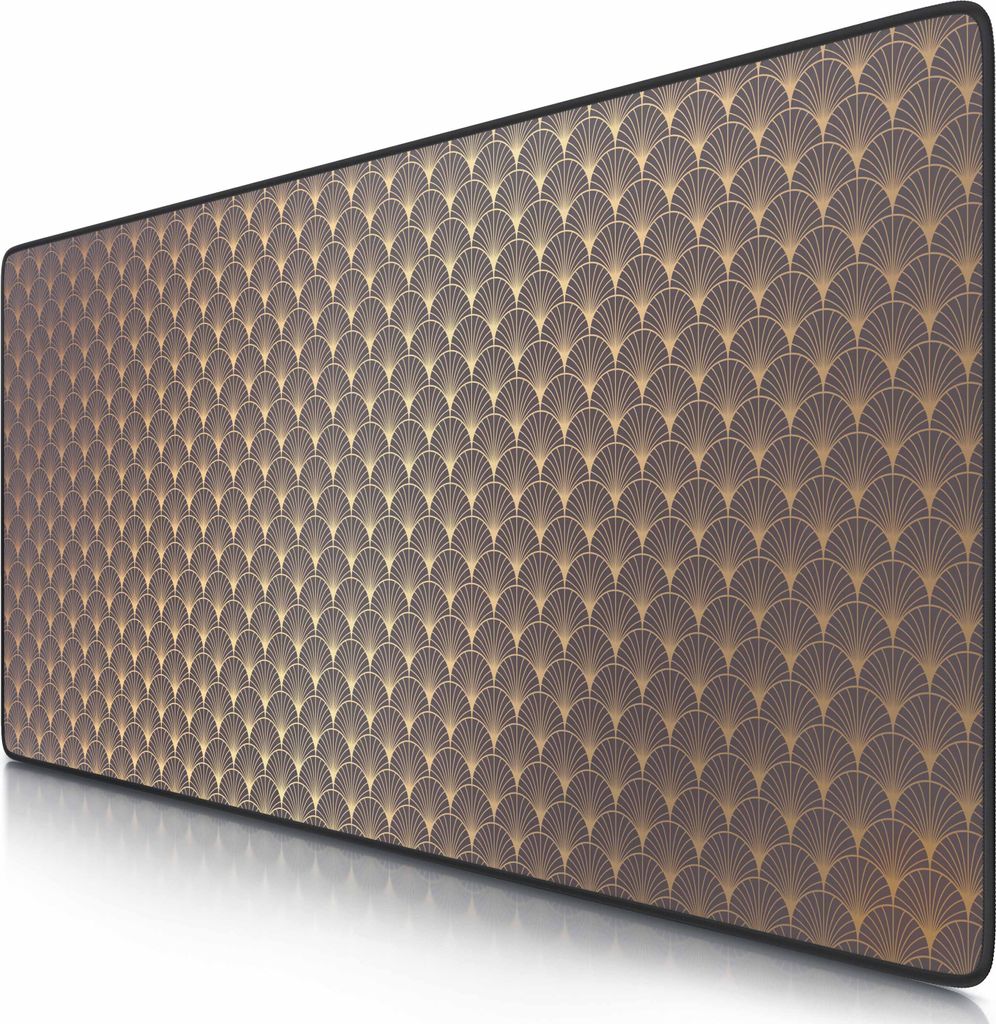 CSL Gaming Mauspad XXL, 900 x 400 x 3 mm, Schreibtischunterlage, abwaschbar, rutschfeste Rückseite, Geschwindigkeit & Präzision, Art Deco